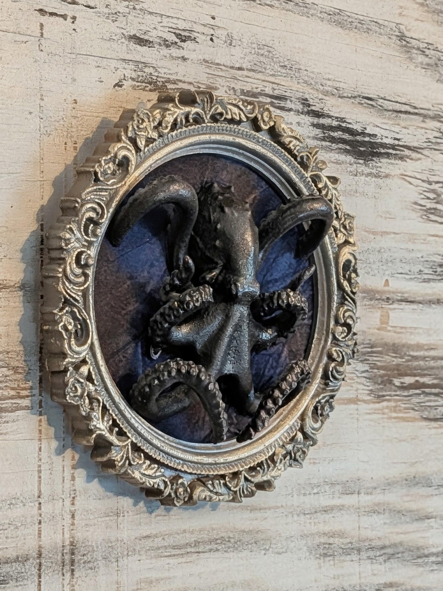 Baroque Octopus Wall Sculpture Gothic Nautical Frame Art Dark Ocean Decor