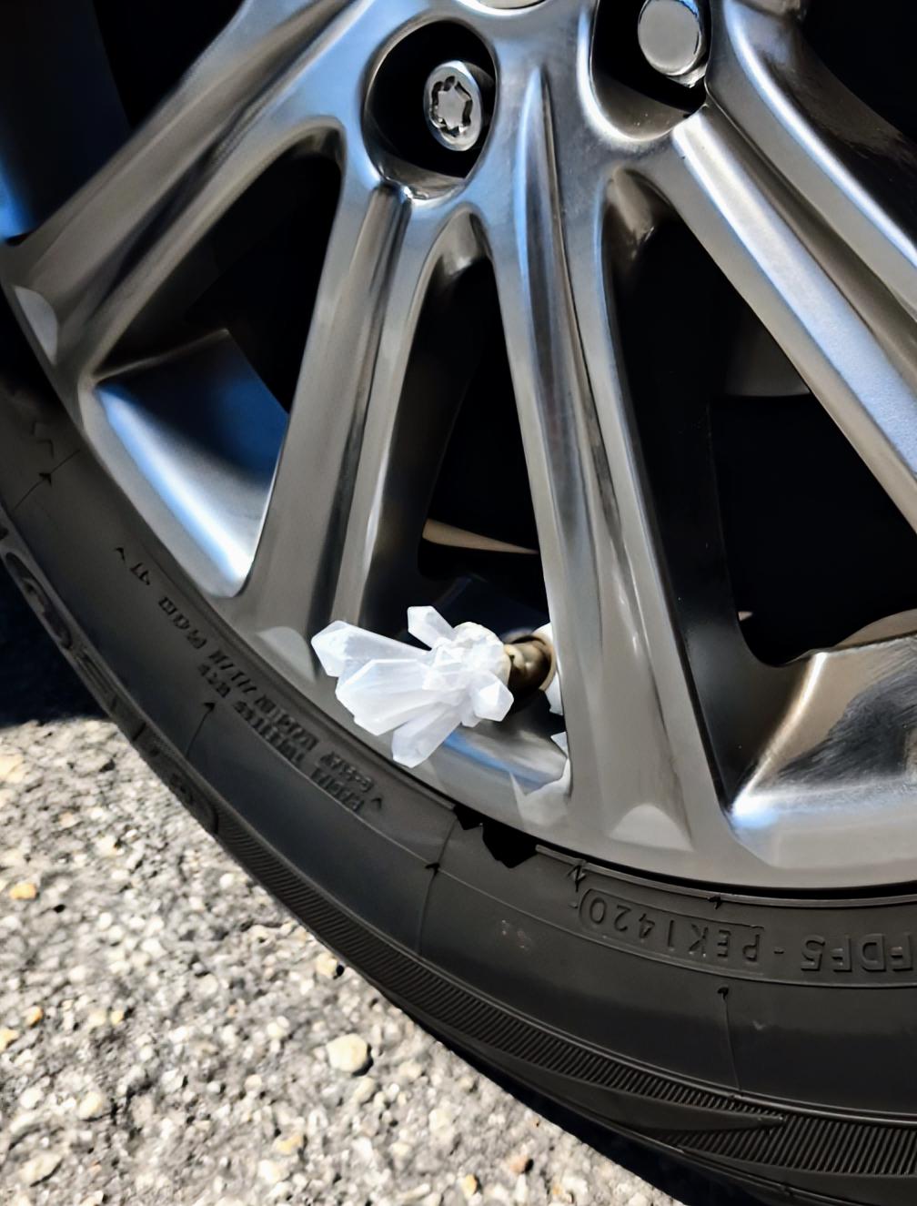 3D Printed Quartz Car Tire Valve Caps: High-Vibe Style (Set of 4)