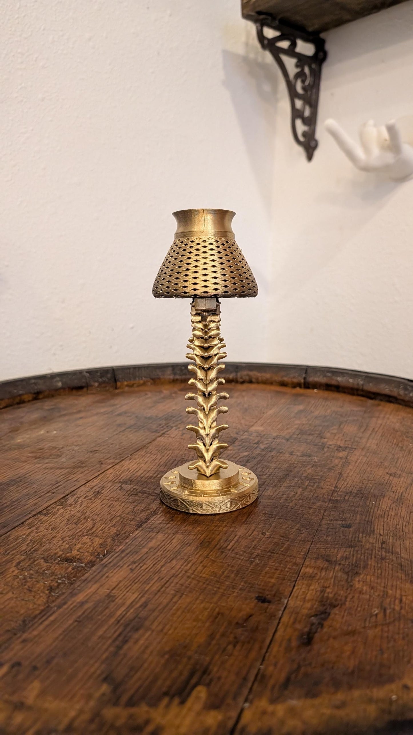 Mini Gothic Skeleton Lamp – Gold Finish!