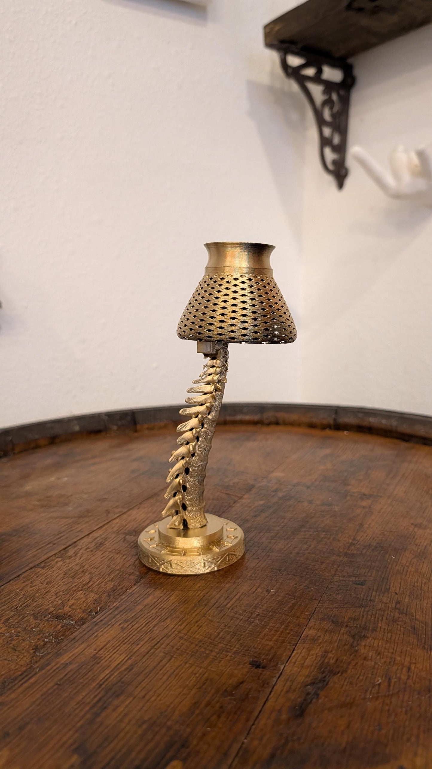 Mini Gothic Skeleton Lamp – Gold Finish!