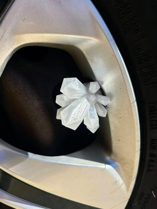 3D Printed Quartz Car Tire Valve Caps: High-Vibe Style (Set of 4)