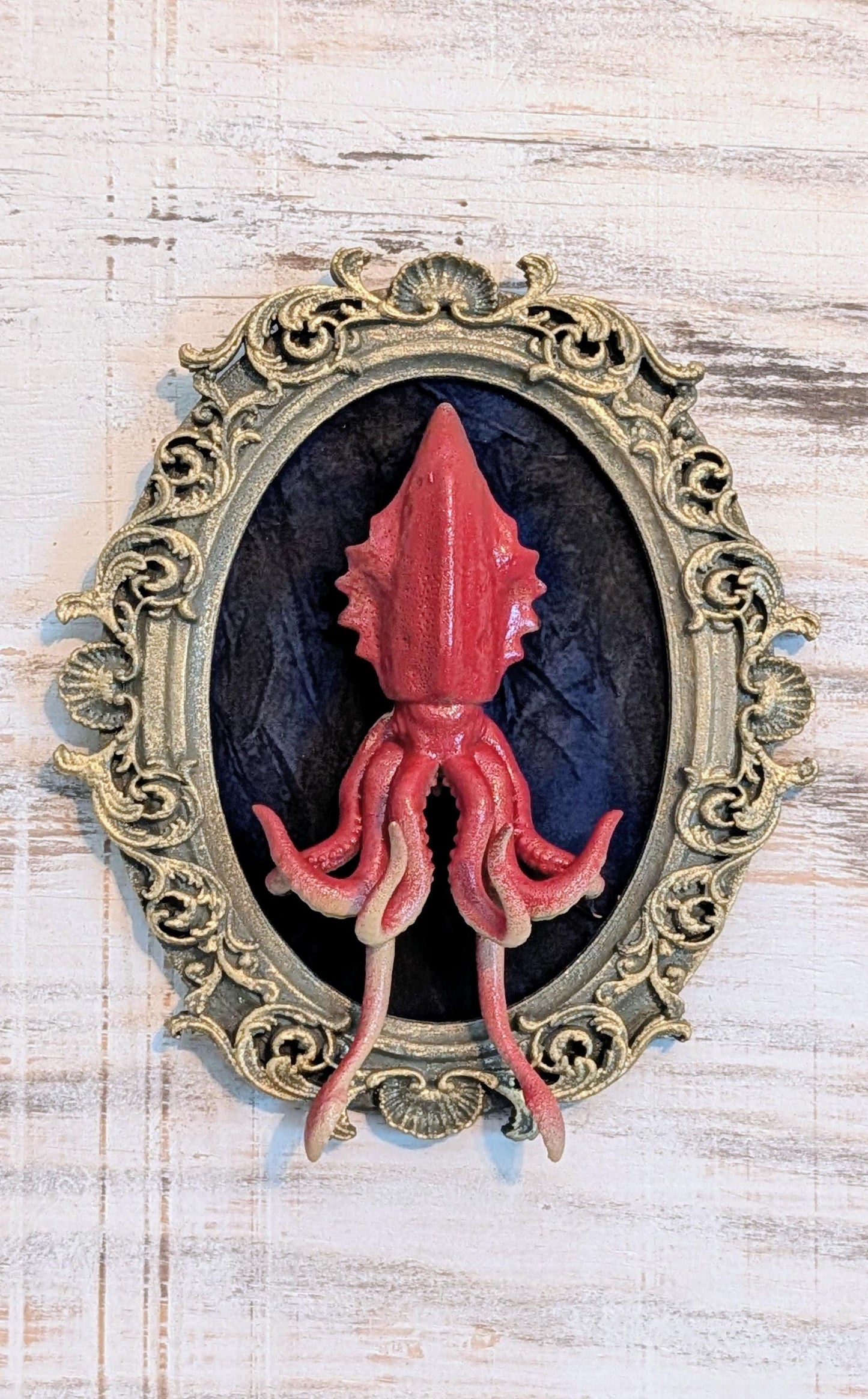 Baroque Giant Squid Wall Sculpture, Sea Monster Frame Art.