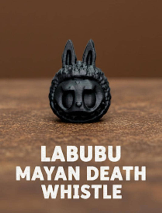 Blacked-out Labubu death whistle. Sounds scary AF or your money back.
